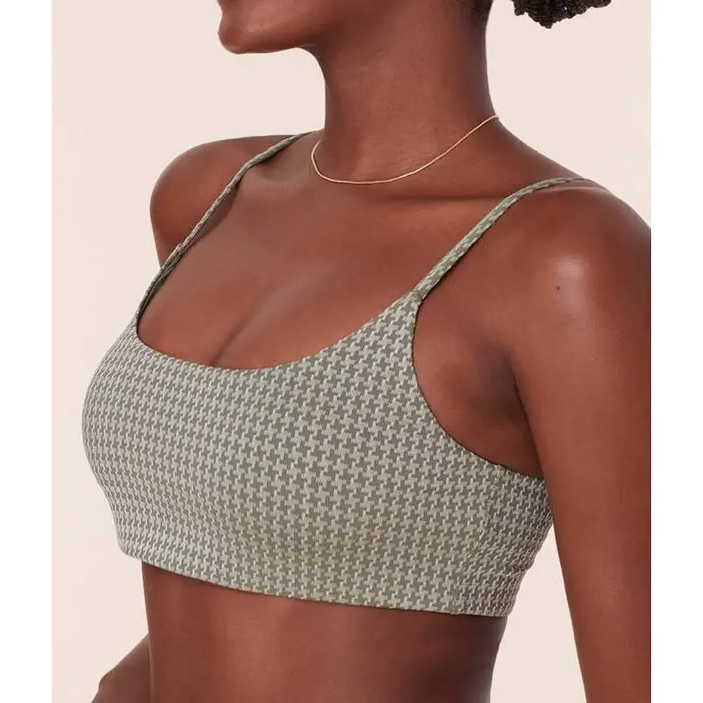 Andie Swim the Maui Houndstooth Bikini Top in Seagrass L